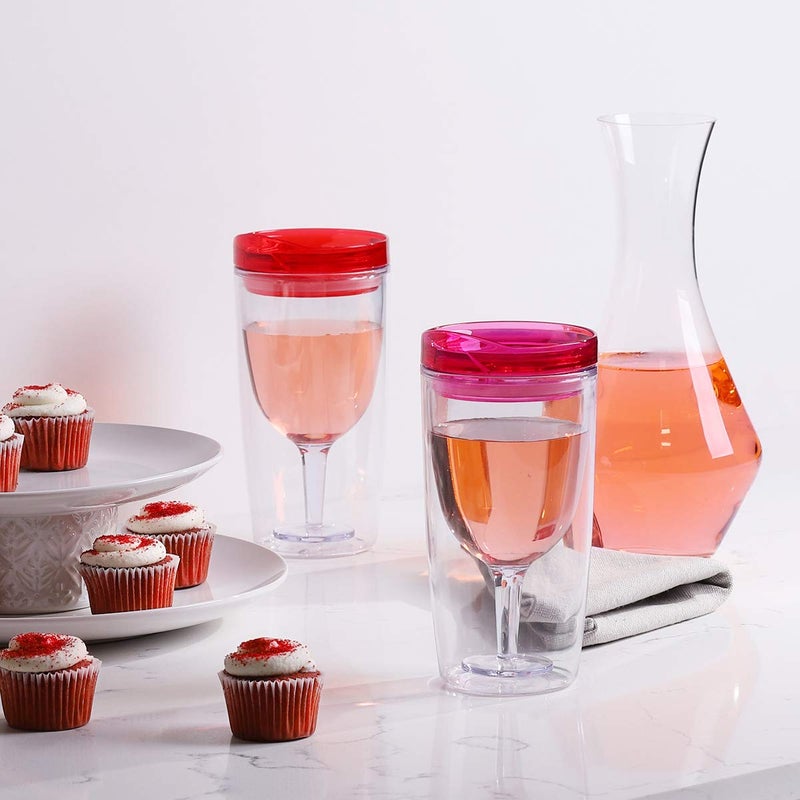 Cupture Insulated Wine Tumbler Cup With Drink-Through Lid - 10 oz, 8 Pack - Image 4